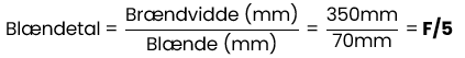 blændetal sammenligning