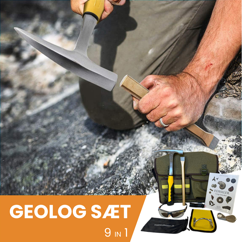 Fossiler, sten og krystaller | Geolog Hammer - begyndersæt.