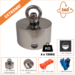 Fiskemagnet | Magnetfiskeri | 360 graders fiskemagnet - 600KG fiskemagnet