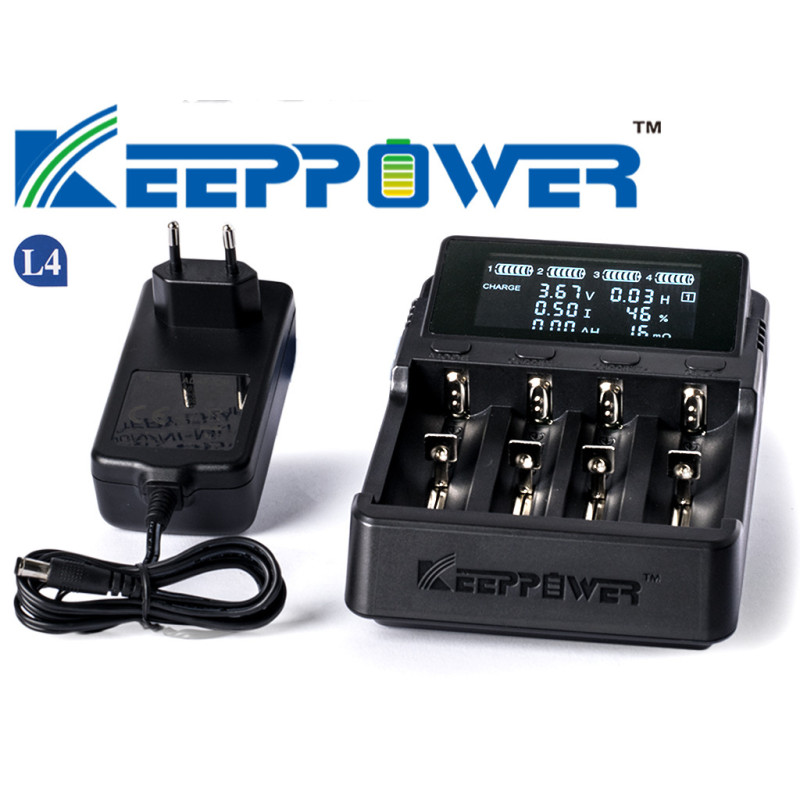 KeepPower L4 Oplader til 18650 & 26650 batterier