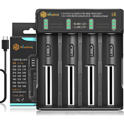 Oplader | Yonii I4 - Passer til 4 stk 26650 batterier