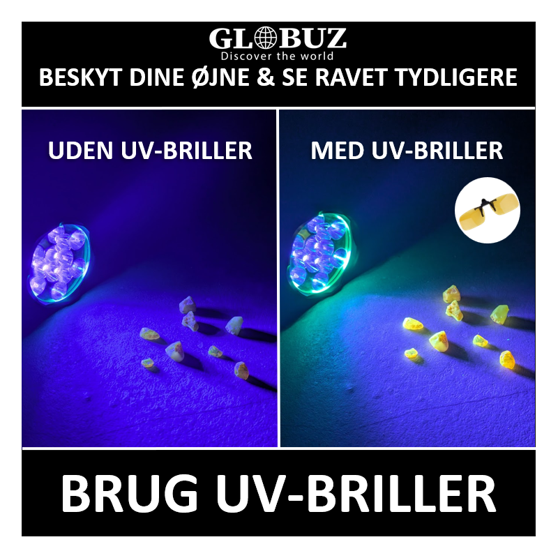 Globuz UV-brille Clip-On m/etui