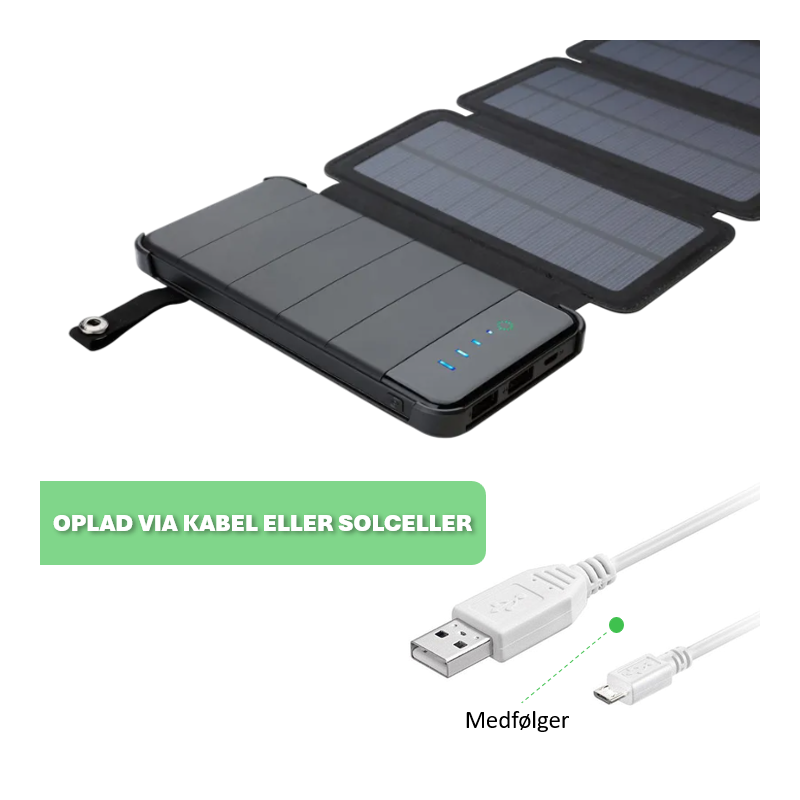 Globuz - Powerbank med solceller 10.000mAh