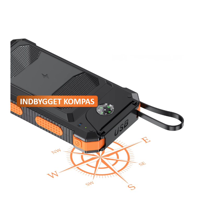 Globuz - Powerbank m. solceller 20.000mAh