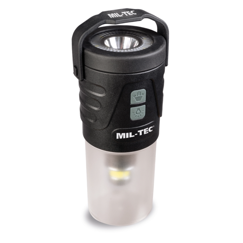 Mil-Tec - Genopladelig Lanterne & lommelygte 2-i-1