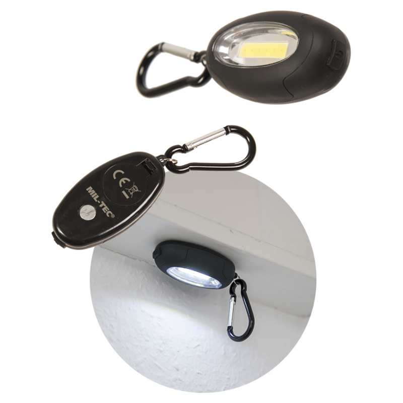 Mil-Tec - Mini lygte med karabin og magnet